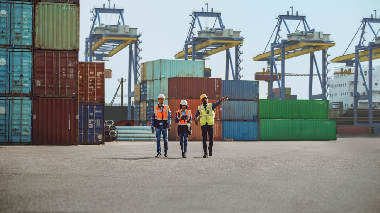 Team of Industrial Engineers at a Ports Site
